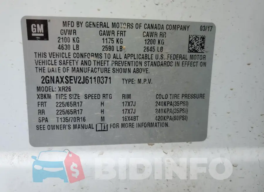 2GNAXSEV2J6110371 Photo# 13