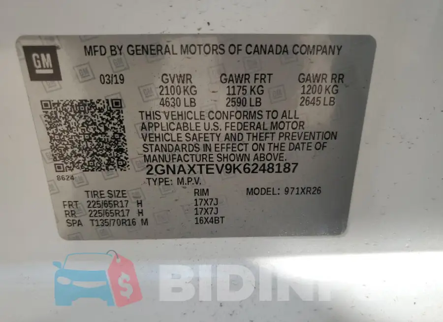 2GNAXTEV9K6248187 Photo# 12