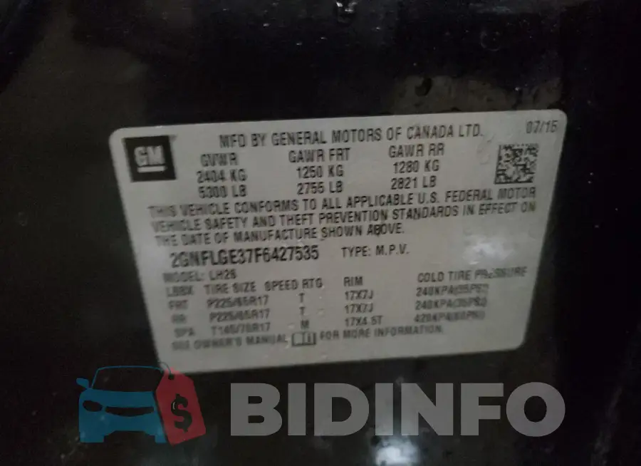 2GNFLGE37F6427535 Photo# 13