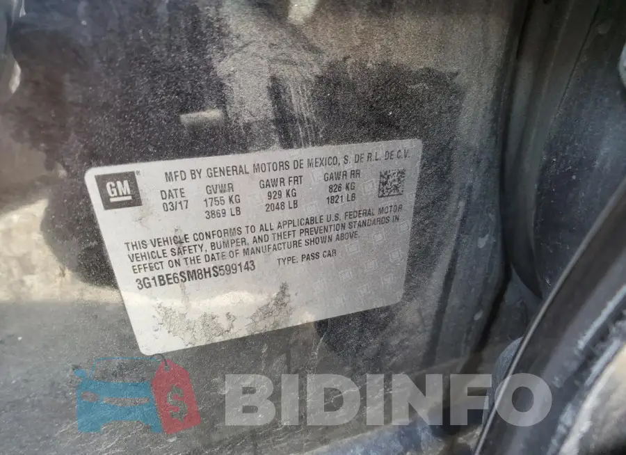 3G1BE6SM8HS599143 Photo# 12