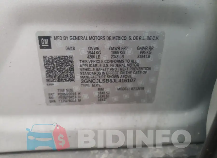 3GNCJLSB6JL416107 Photo# 12