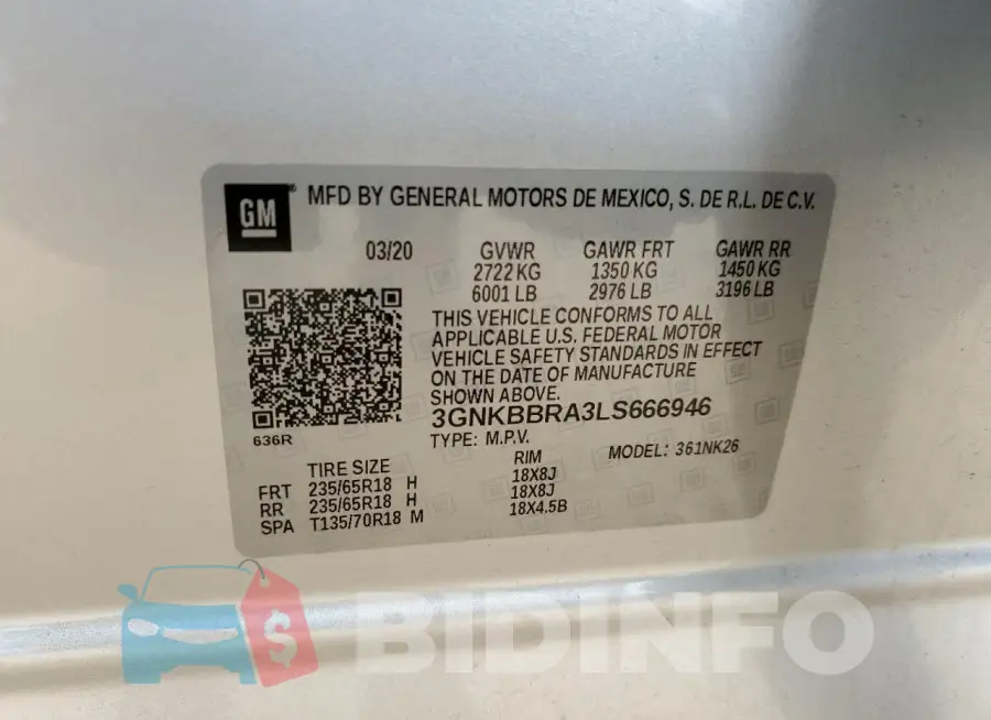 3GNKBBRA3LS666946 Photo# 13