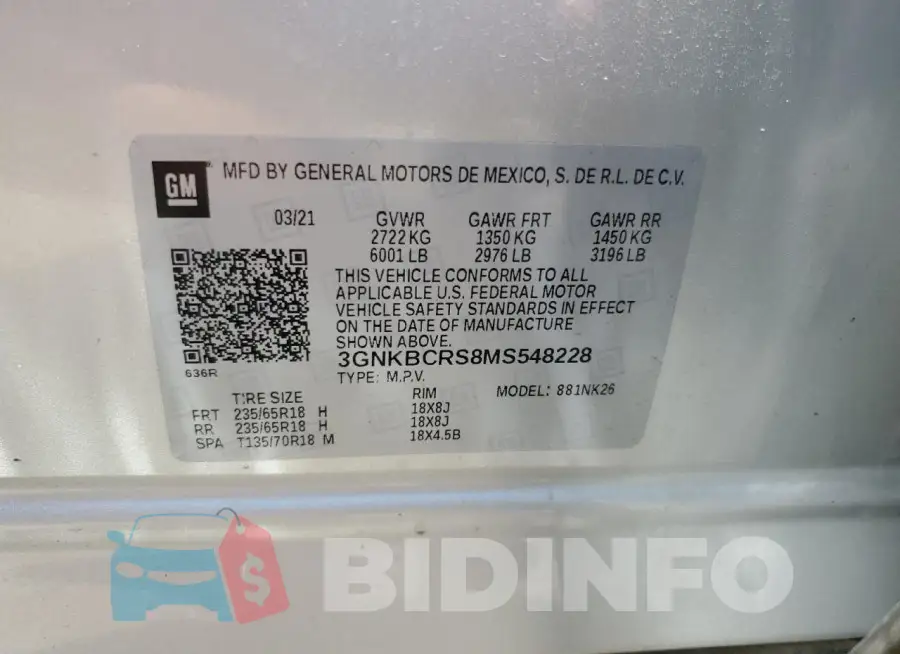 3GNKBCRS8MS548228 Photo# 12