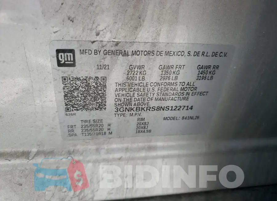 3GNKBKRS8NS122714 Photo# 14