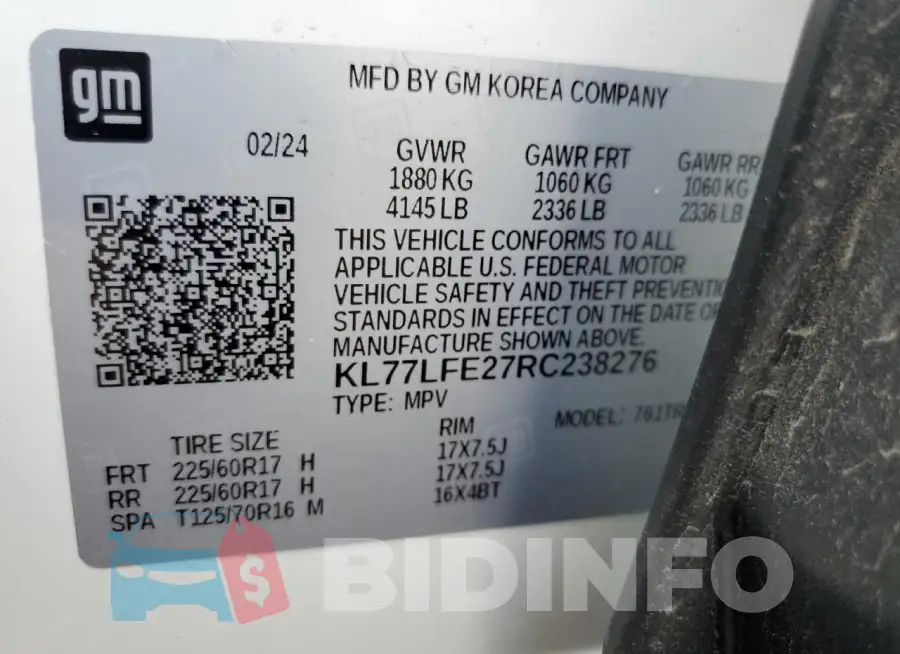 KL77LFE27RC238276 Photo# 13