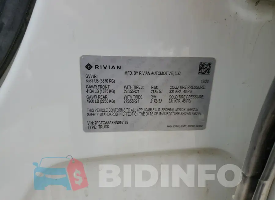 7FCTGAAAXNN016183 Photo# 12