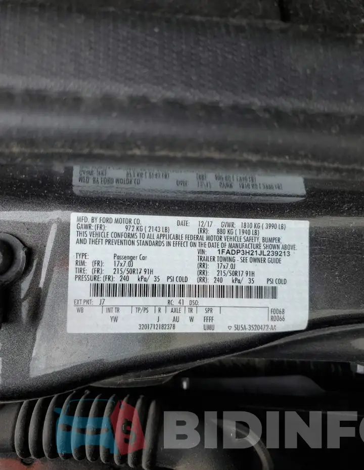 1FADP3H21JL239213 Photo# 12