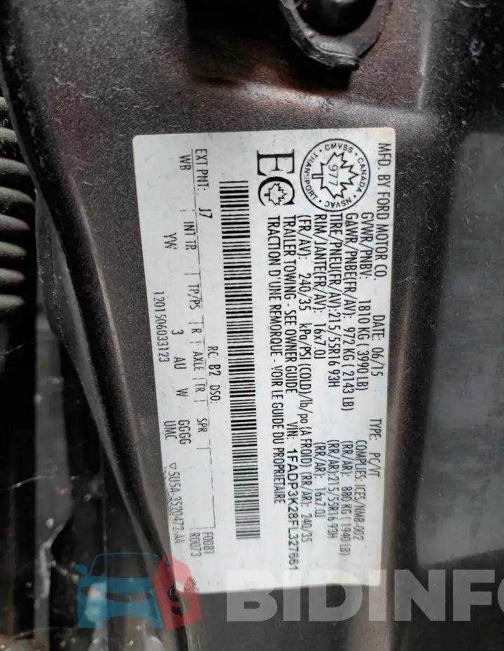 1FADP3K28FL327661 Photo# 12
