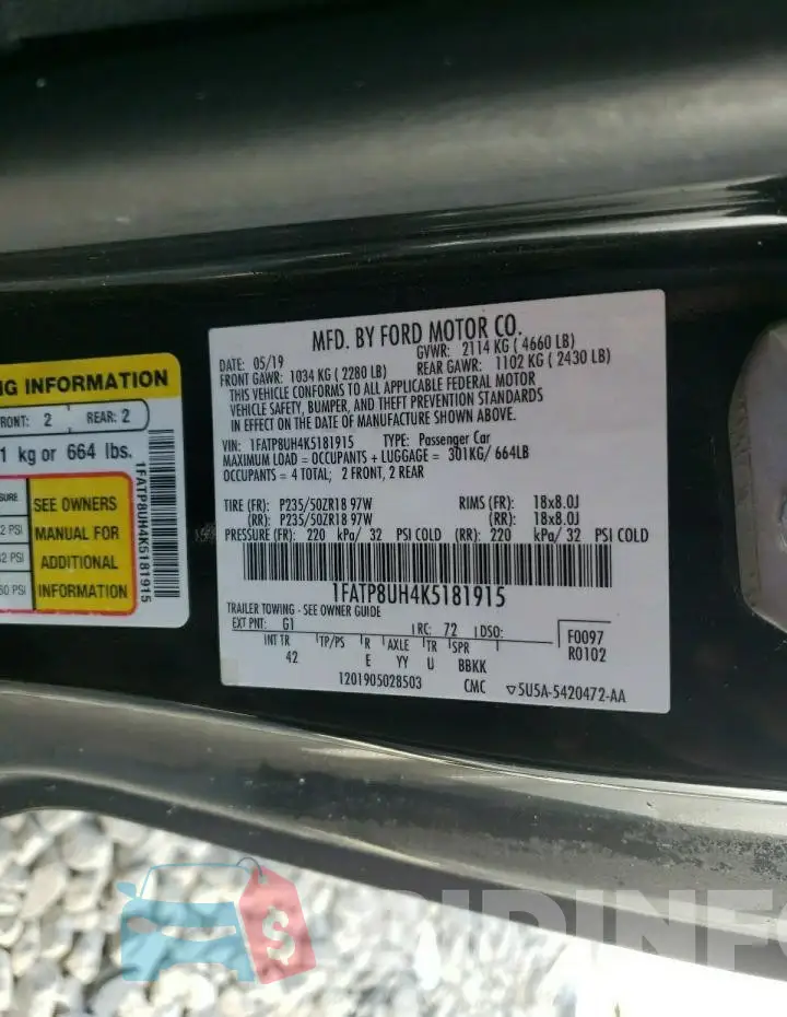 1FATP8UH4K5181915 Photo# 12