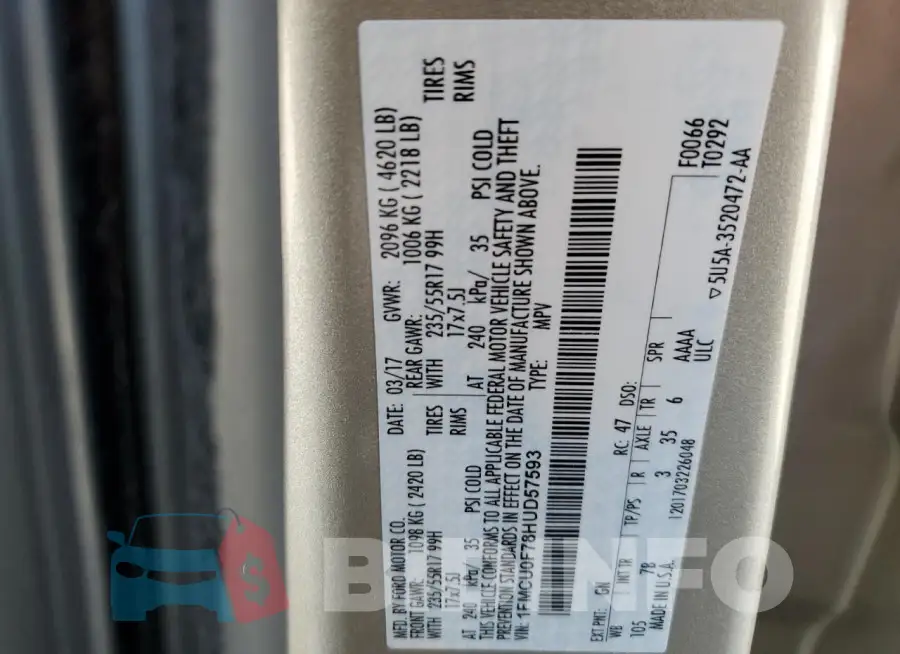 1FMCU0F78HUD57593 Photo# 13