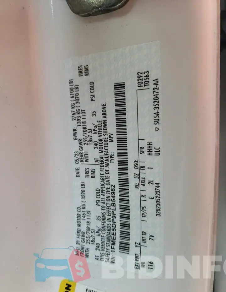 1FMEE5DP9PLB54982 Photo# 13