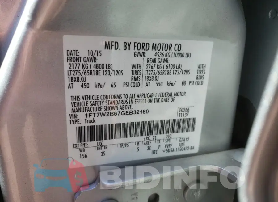1FT7W2B67GEB32180 Photo# 12