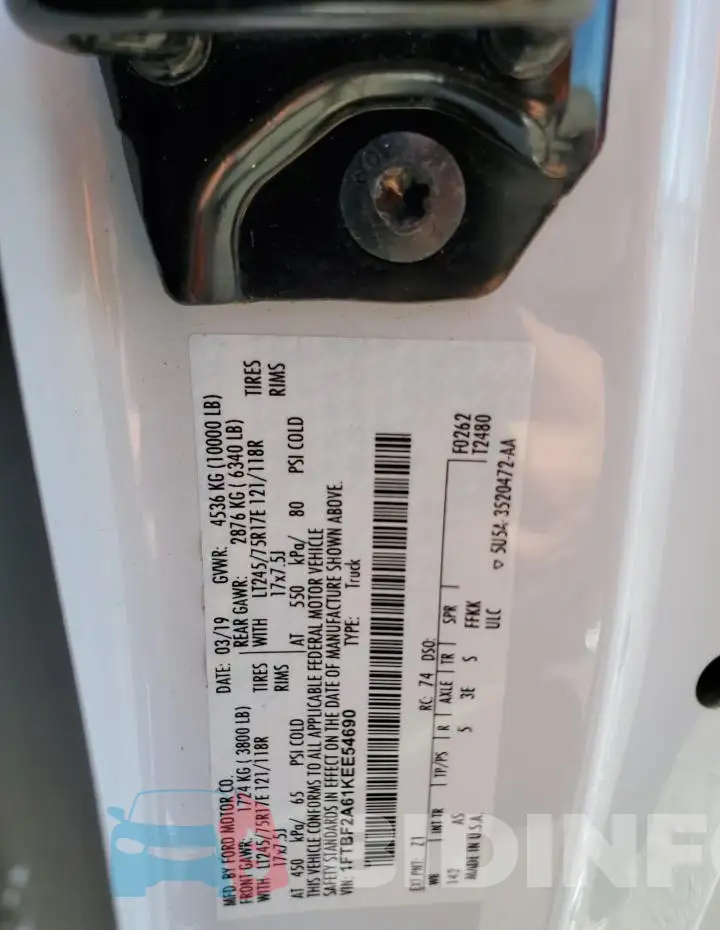 1FTBF2A61KEE54690 Photo# 12