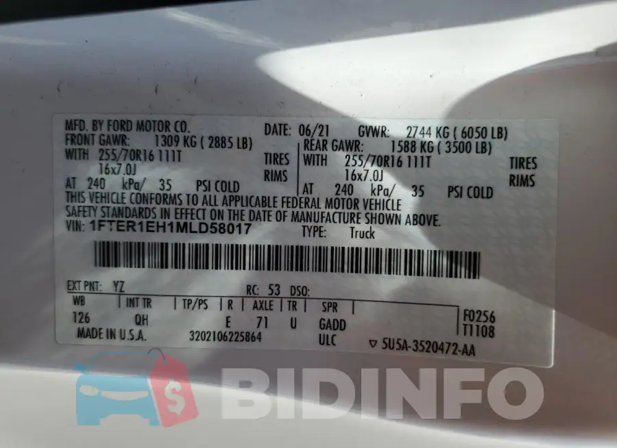 1FTER1EH1MLD58017 Photo# 12