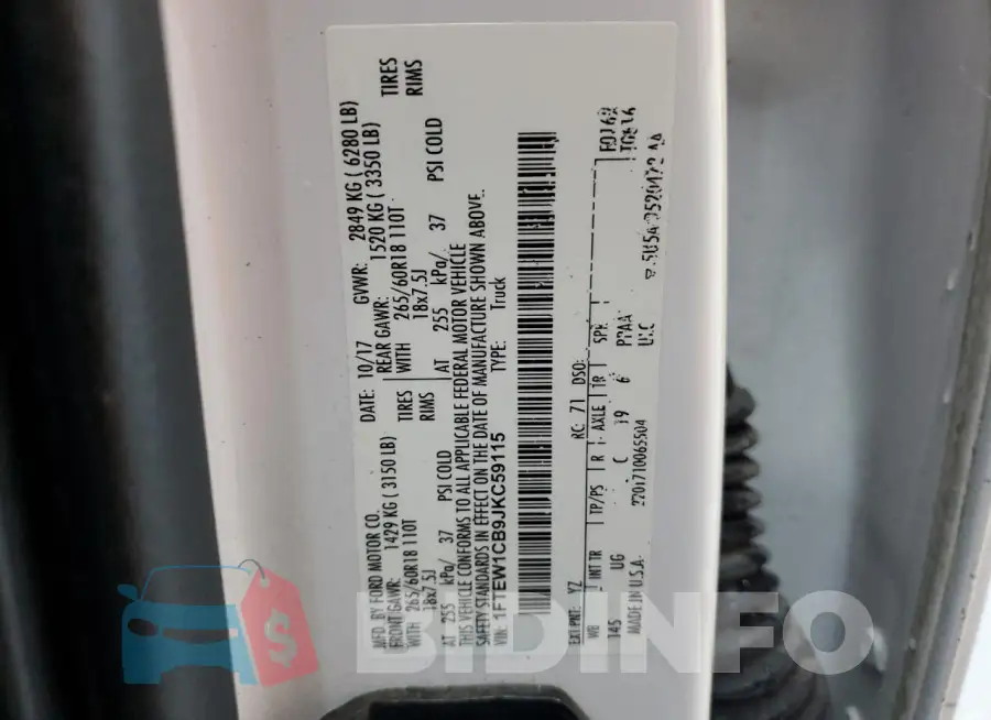 1FTEW1CB9JKC59115 Photo# 13