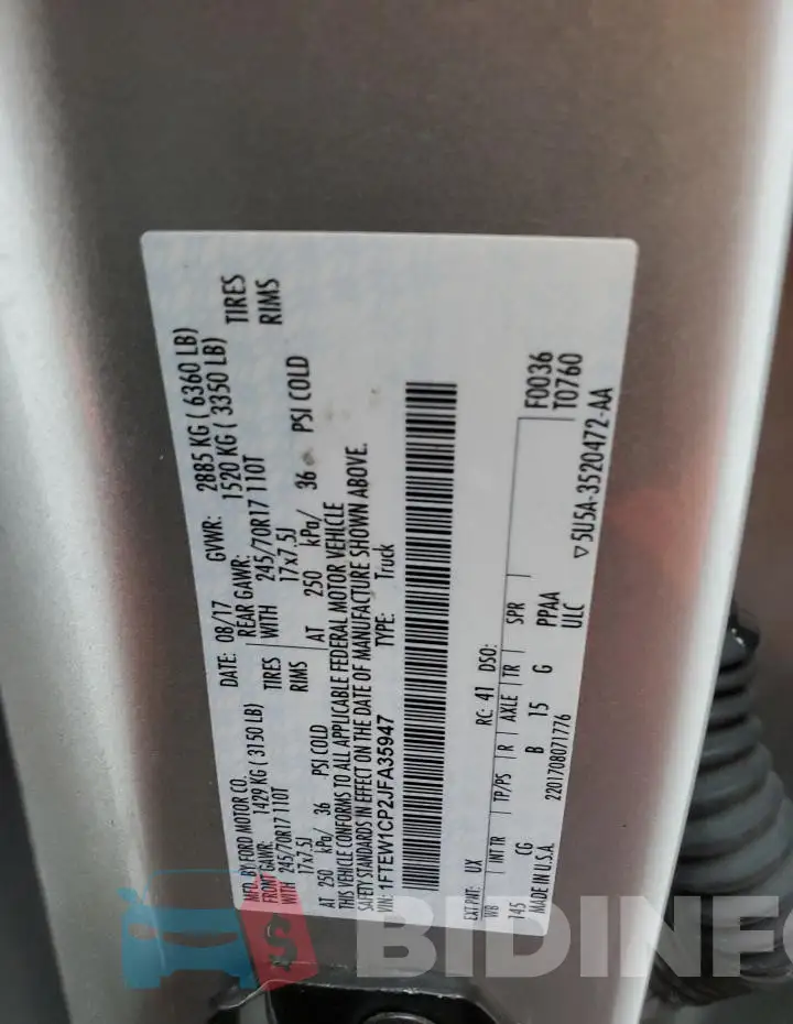 1FTEW1CP2JFA35947 Photo# 12