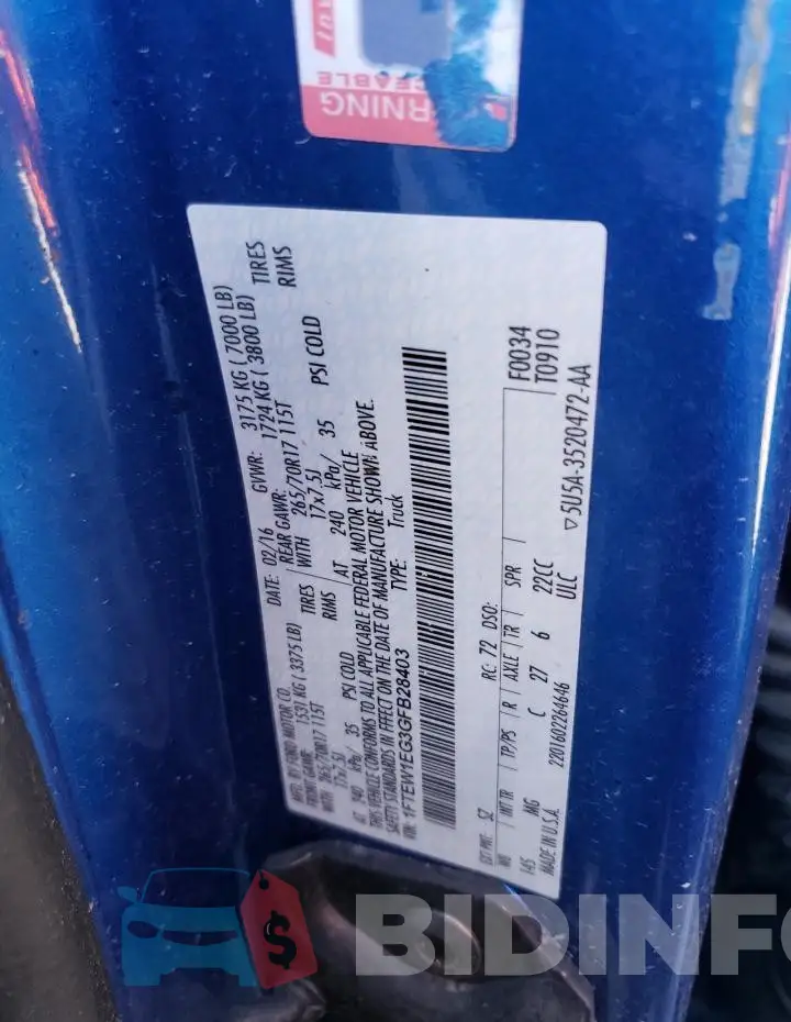 1FTEW1EG3GFB28403 Photo# 12