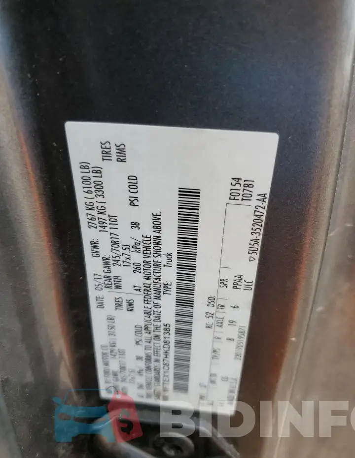 1FTEX1C87HKD81385 Photo# 12