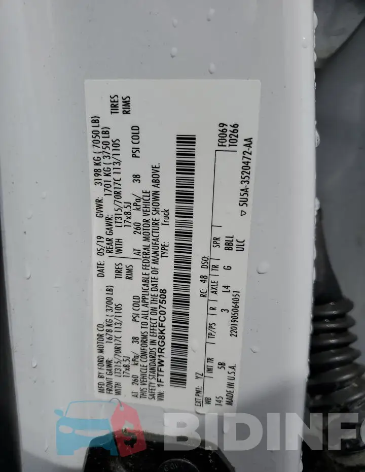 1FTFW1RG8KFC07508 Photo# 12