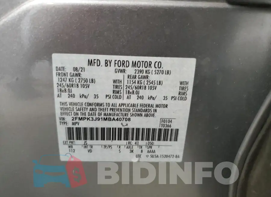 2FMPK3J91MBA40708 Photo# 14