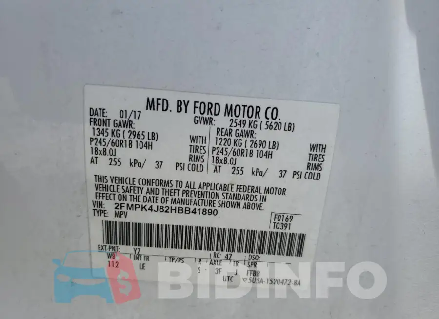 2FMPK4J82HBB41890 Photo# 13