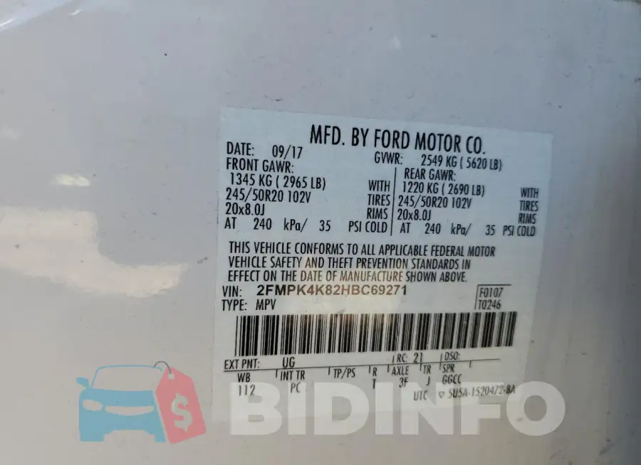 2FMPK4K82HBC69271 Photo# 14