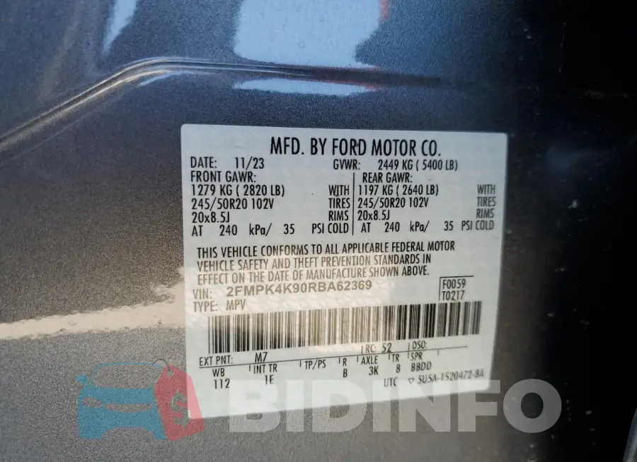 2FMPK4K90RBA62369 Photo# 13