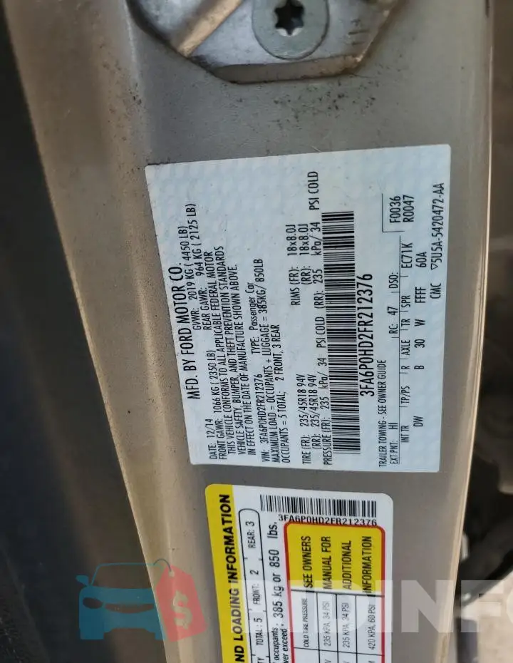 3FA6P0HD2FR212376 Photo# 12