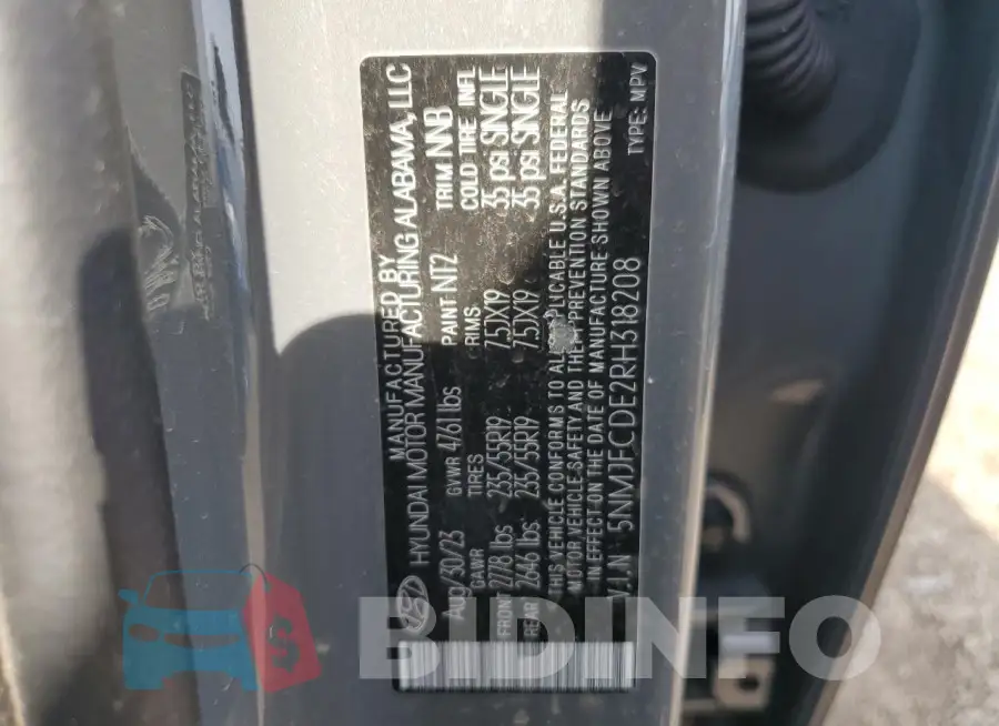 5NMJFCDE2RH318208 Photo# 13