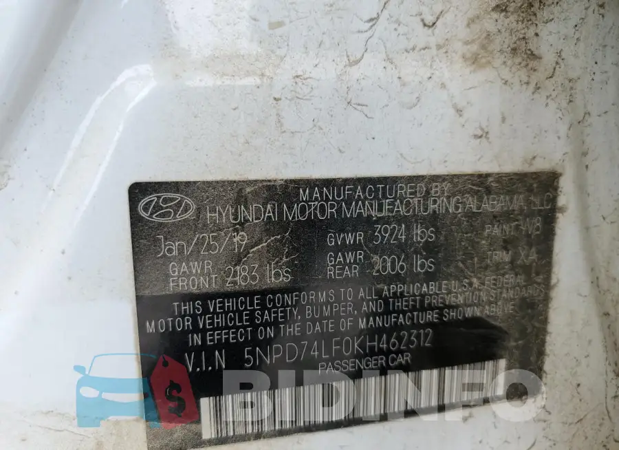 5NPD74LF0KH462312 Photo# 13