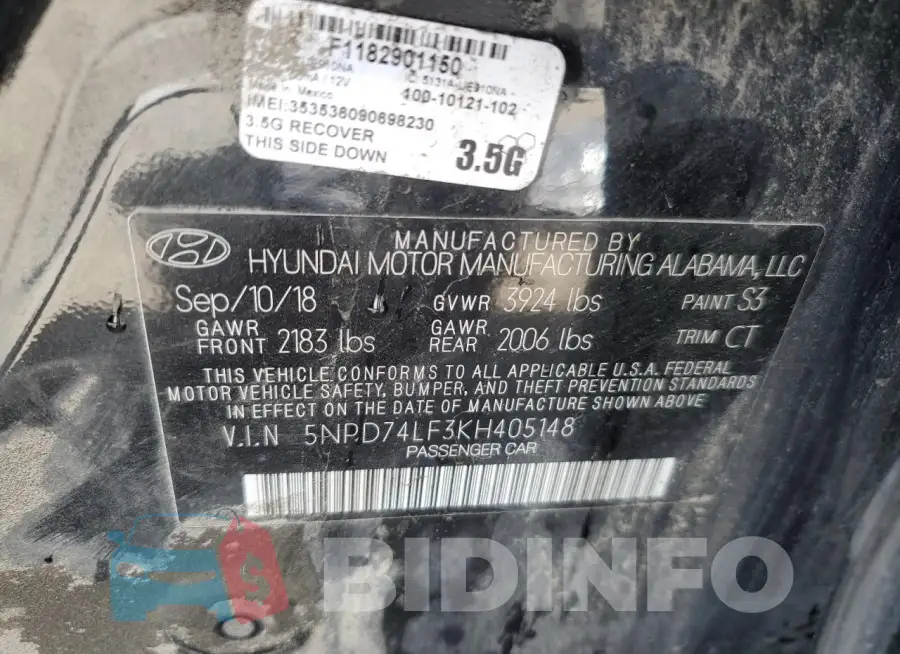 5NPD74LF3KH405148 Photo# 12