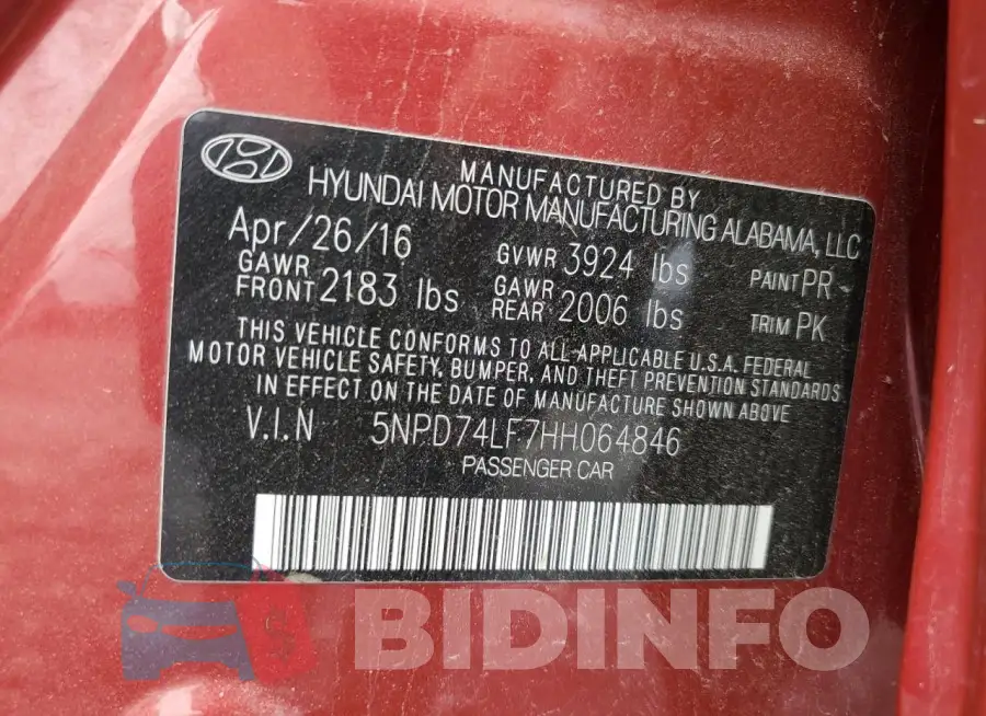 5NPD74LF7HH064846 Photo# 12