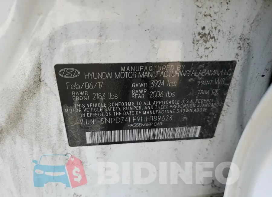 5NPD74LF9HH189623 Photo# 12