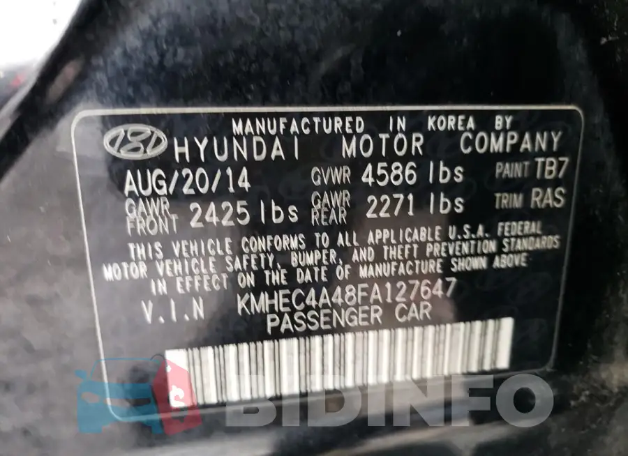 KMHEC4A48FA127647 Photo# 12