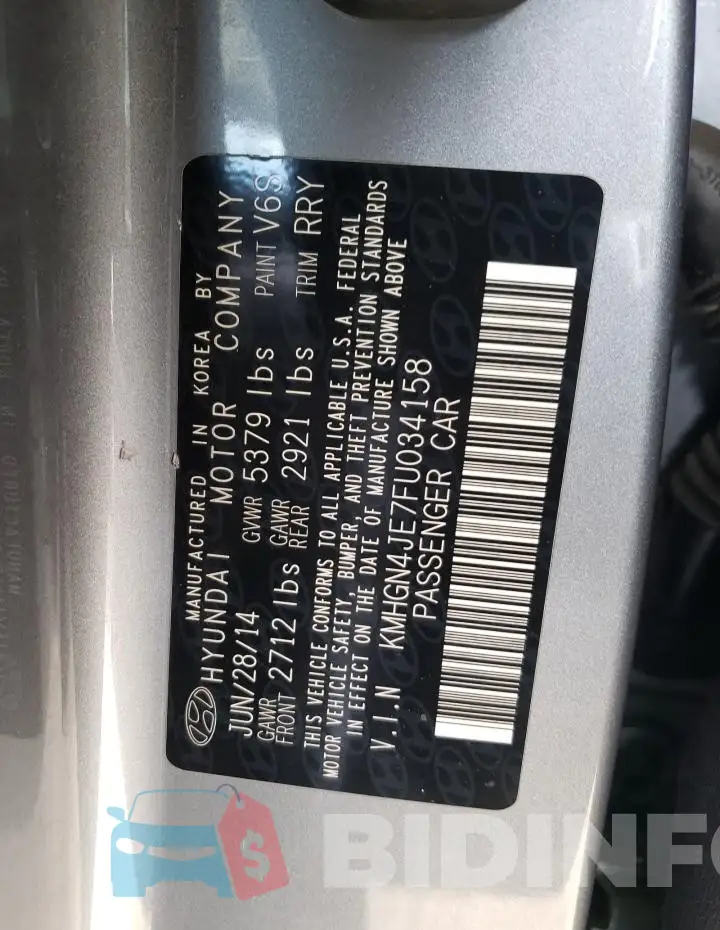 KMHGN4JE7FU034158 Photo# 12