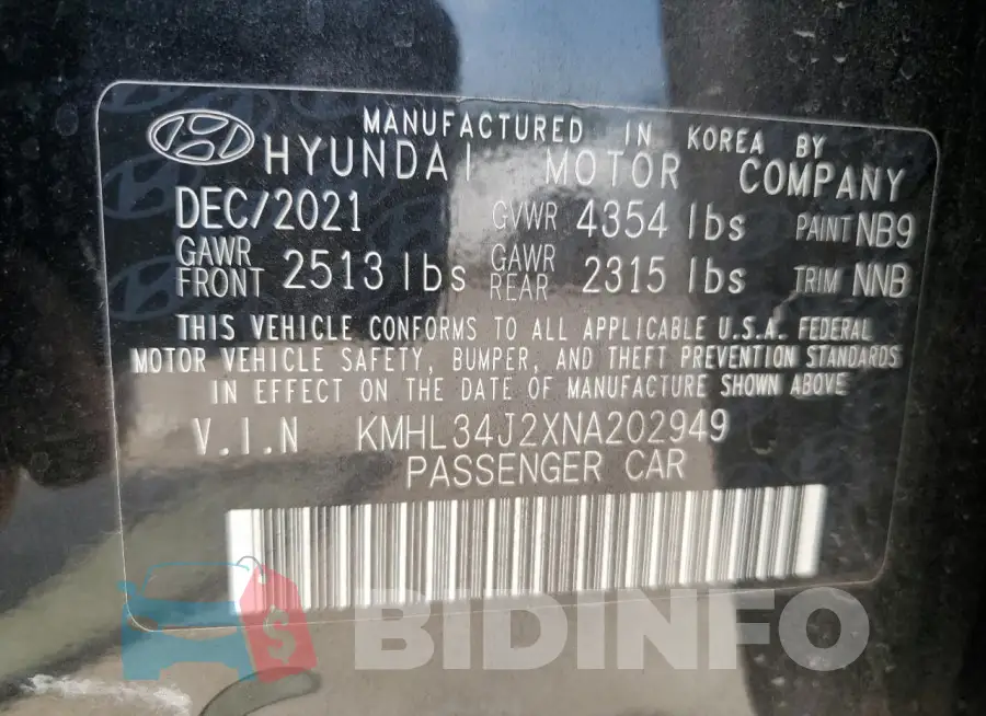 KMHL34J2XNA202949 Photo# 13