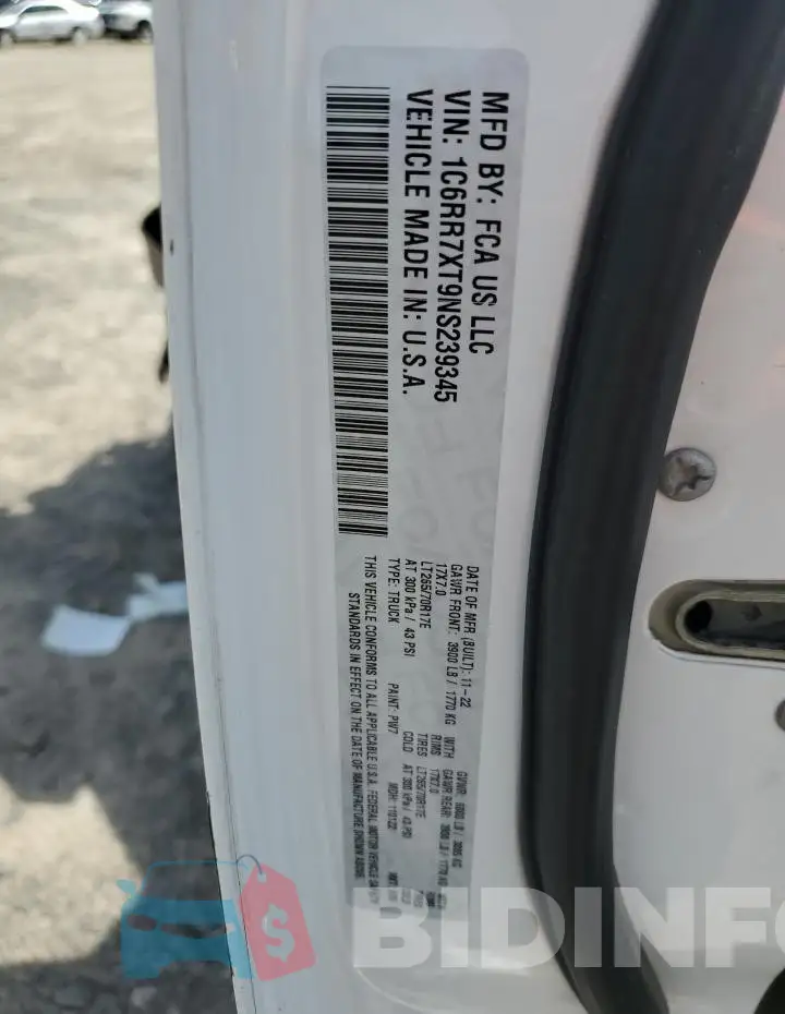 1C6RR7XT9NS239345 Photo# 12
