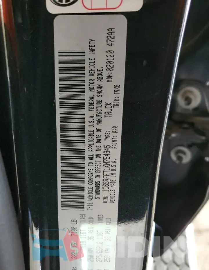 1C6SRFFT1KN754945 Photo# 12