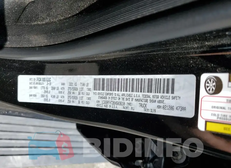 1C6SRFHT2KN503610 Photo# 12