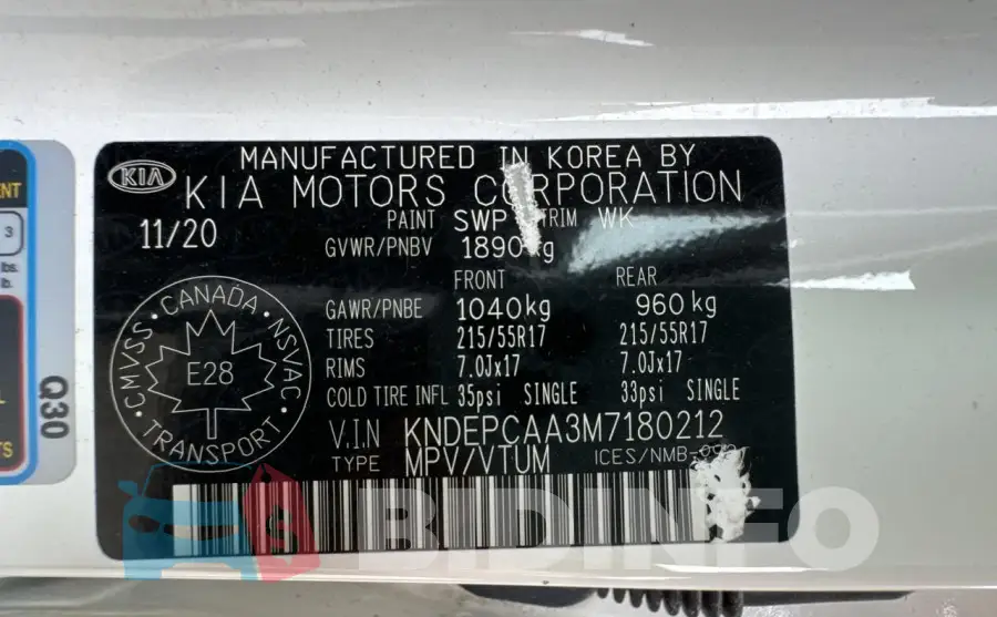 KNDEPCAA3M7180212 Photo# 10