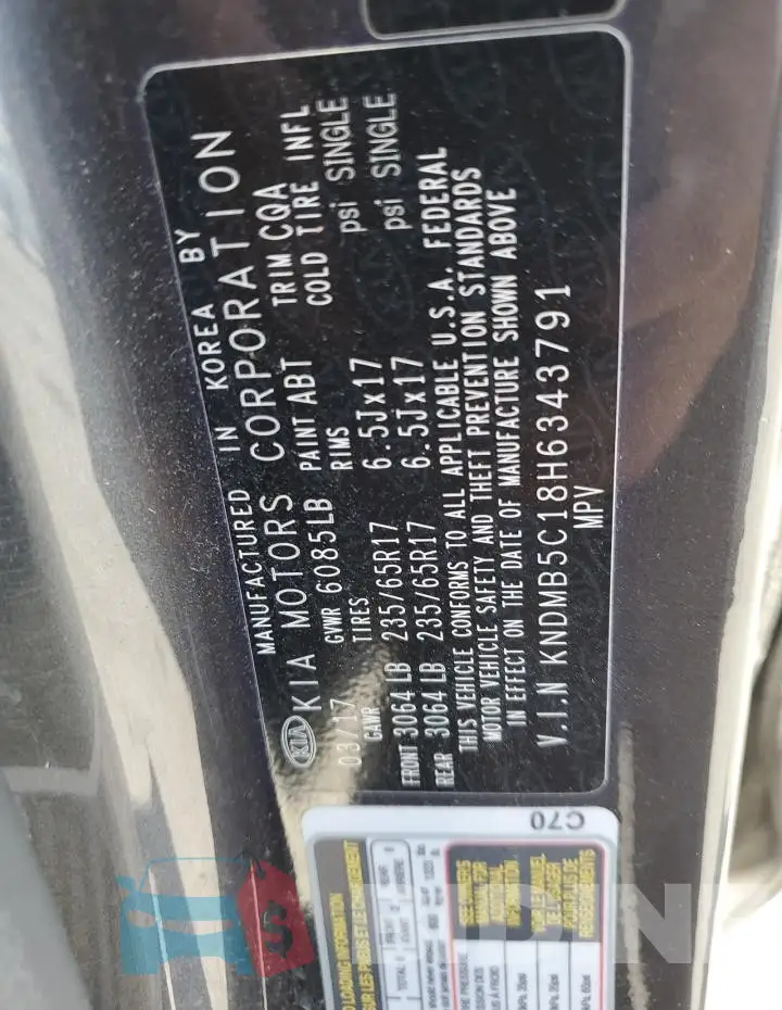KNDMB5C18H6343791 Photo# 13
