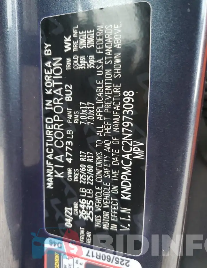 KNDPMCAC2N7973098 Photo# 12