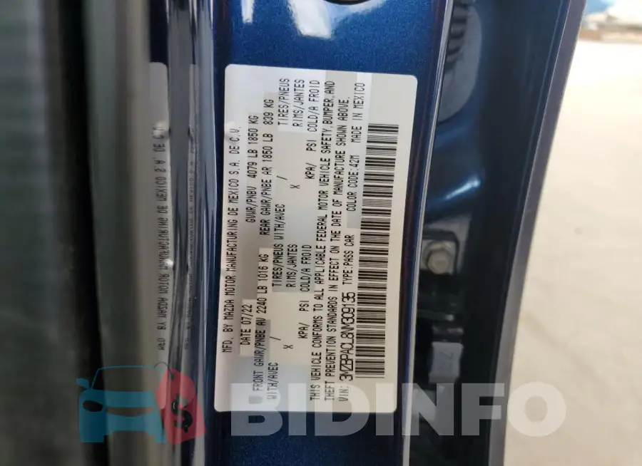 3MZBPACL8NM309135 Photo# 12