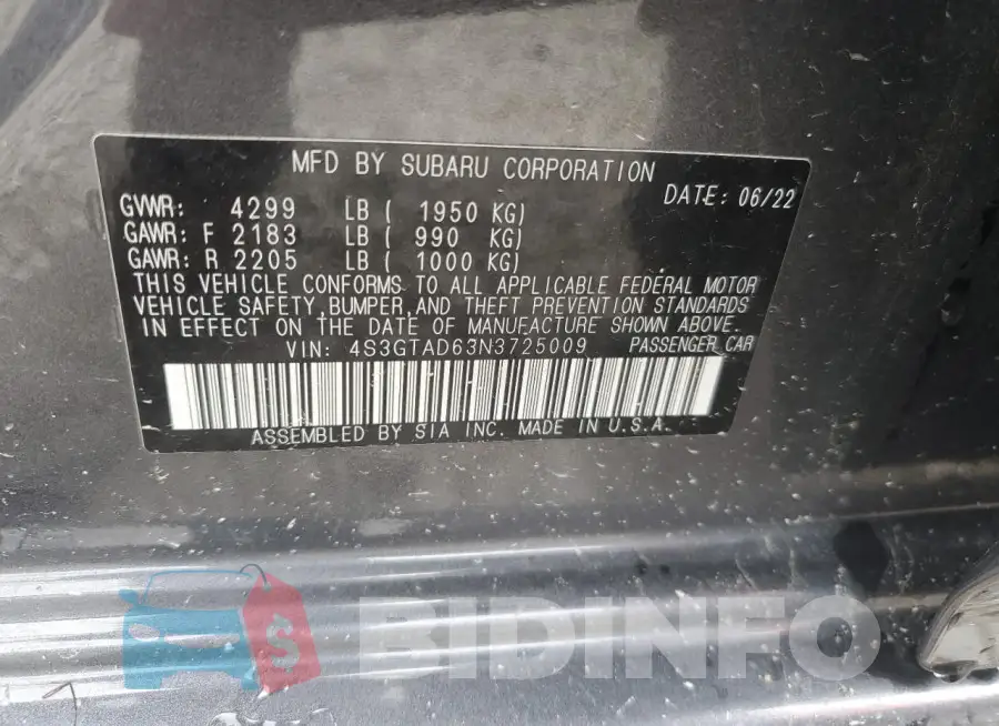 4S3GTAD63N3725009 Photo# 12