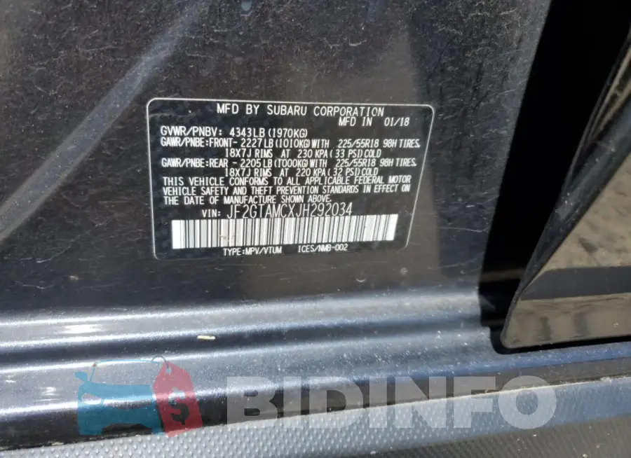 JF2GTAMCXJH292034 Photo# 13