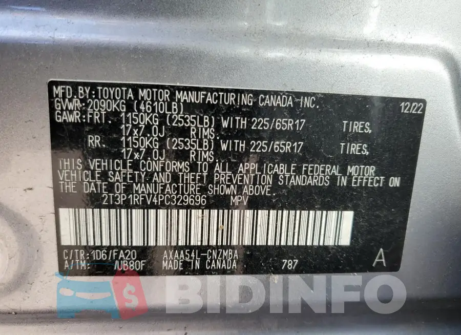 2T3P1RFV4PC329696 Photo# 13