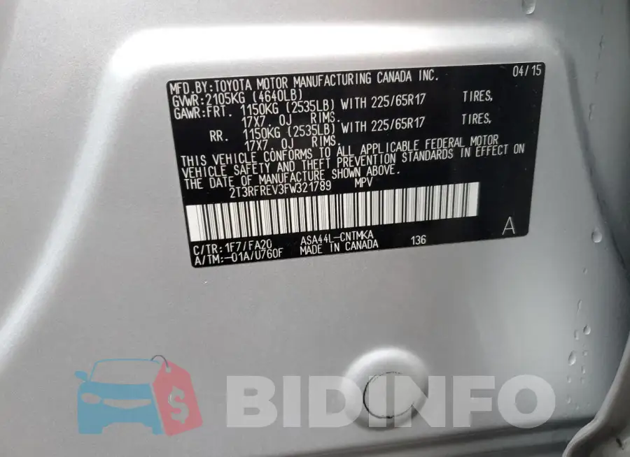 2T3RFREV3FW321789 Photo# 13
