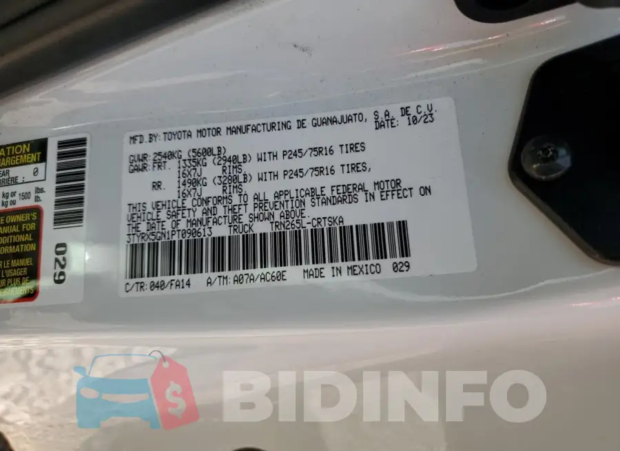 3TYRX5GN1PT090613 Photo# 12