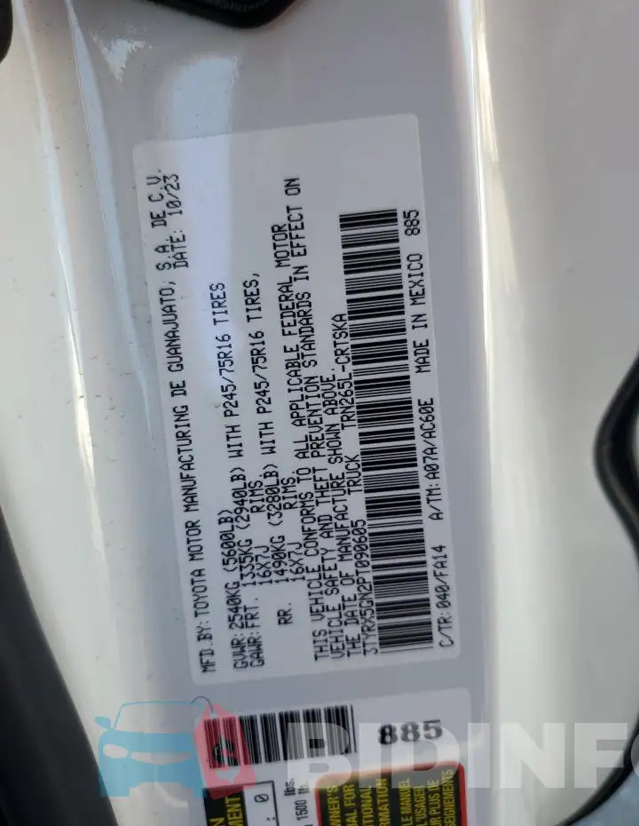 3TYRX5GN2PT090605 Photo# 13