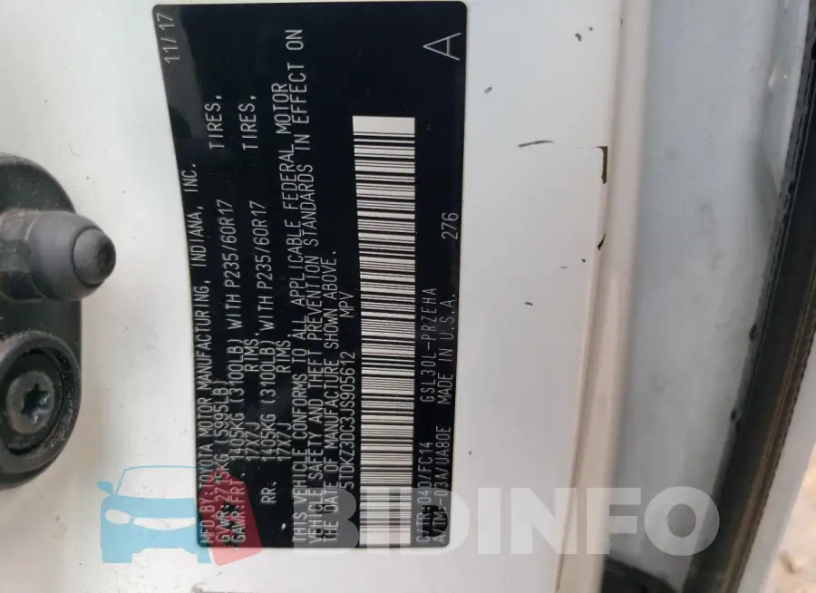 5TDKZ3DC3JS905612 Photo# 13